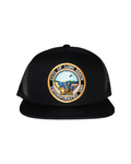 Black Mesh Trucker Hat W/ City Seal